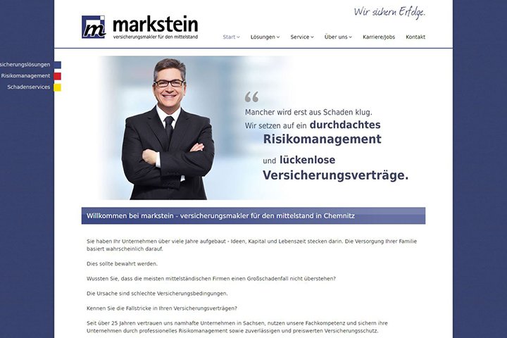 Markstein Versicherungsmakler Website