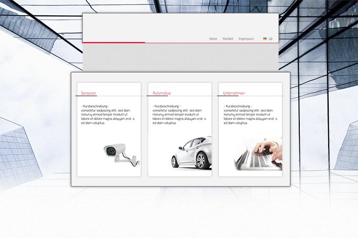 Layoutentwurf Firmenwebseite